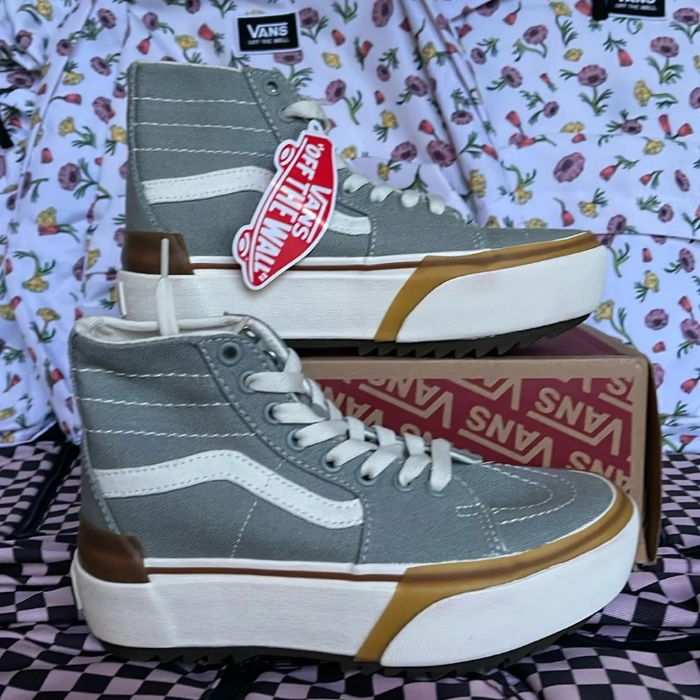 Vans WMNS Sk8-Hi Tapered Canvas Green Milieu VN0005U2VV2 Platforms Sneakers